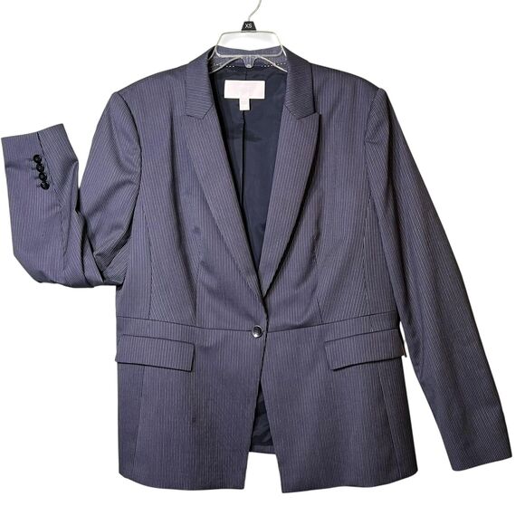 BOSS Hugo Boss Blazer Womens 14 Pinstripe Wool Blend Stretch Suit Jacket - Picture 1 of 9